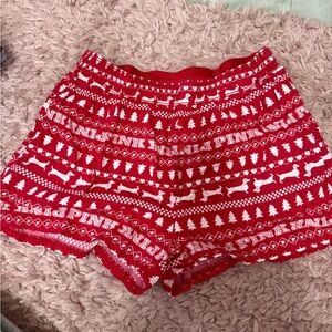 PINK Victoria's Secret Red Holiday Print Sleep Shorts